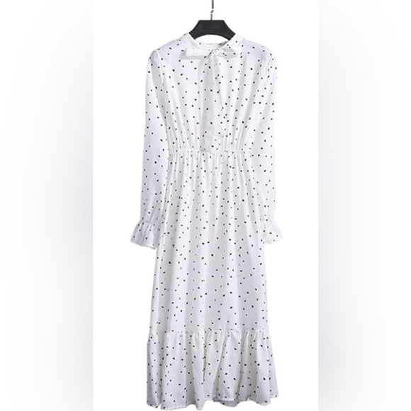 Elegant White Polka Dot Dress - Picture 2 of 13